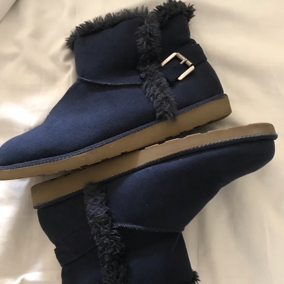 Womens Warm Winter Boots Faux Fur So Brand Navy Blue Size 9 - Picture 6 of 6